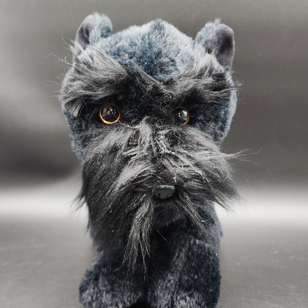 Walmart Medium Black Schnauzer Puppy Dog Plush Stuffed Animal Realistic Toy - Picture 12 of 12